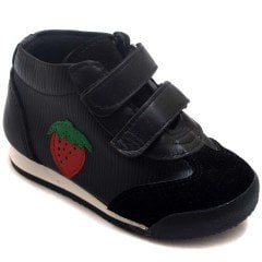 NM-20 Bebe Spor Çilek Model Kışlık Ayakkabı - Siyah (Deri)