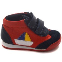NM-21 Bebe Spor Gemi Model Kışlık Ayakkabı - Kırmızı(L) (Deri)