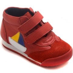 NM-21 Bebe Spor Gemi Model Kışlık Ayakkabı - Kırmızı (Deri)