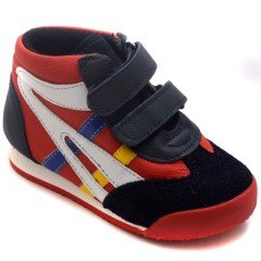 NM-24 Bebe Spor Renkli Model Kışlık Ayakkabı - Kırmızı (Deri)