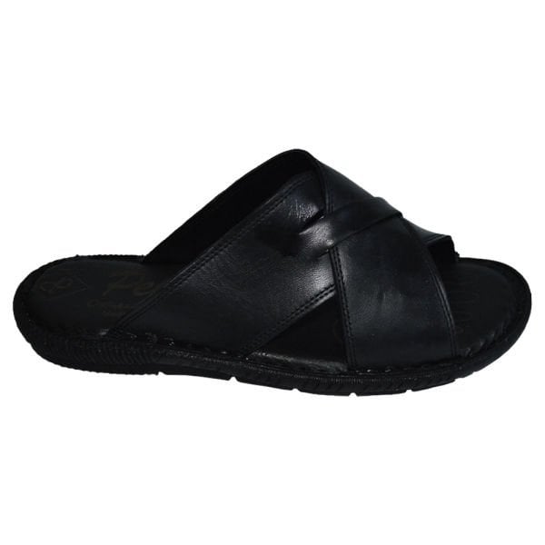 Erkek Deri  Terlik - siyah