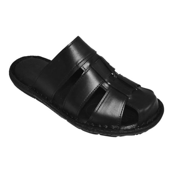 Erkek Deri  Terlik - siyah