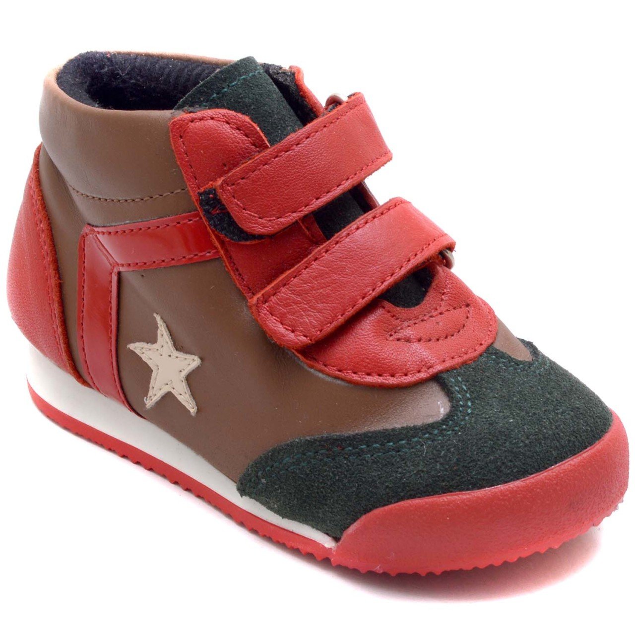NM-25 Bebe Spor Yıldız Model Kışlık Ayakkabı - Kırmızı (Deri)