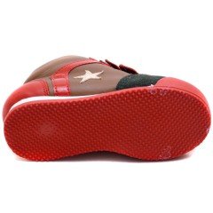 NM-25 Bebe Spor Yıldız Model Kışlık Ayakkabı - Kırmızı (Deri)