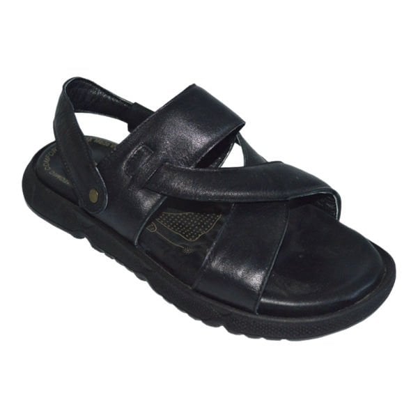 Erkek Deri  sandalet - siyah