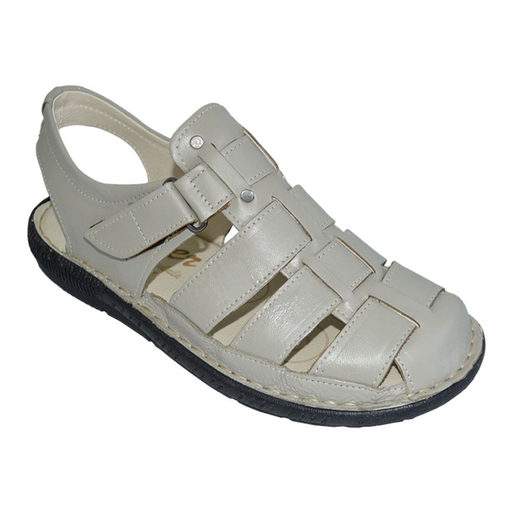 Erkek Deri  sandalet - beyaz