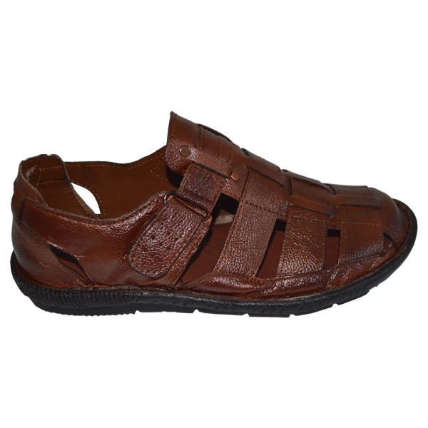 Erkek Deri  kapalı sandalet - kahverengi