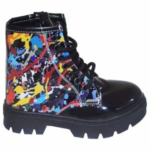Desenli Filet Bot - Siyah/Multicolor