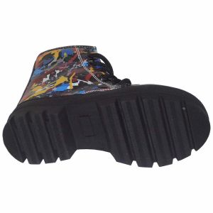 Desenli Filet Bot - Siyah/Multicolor