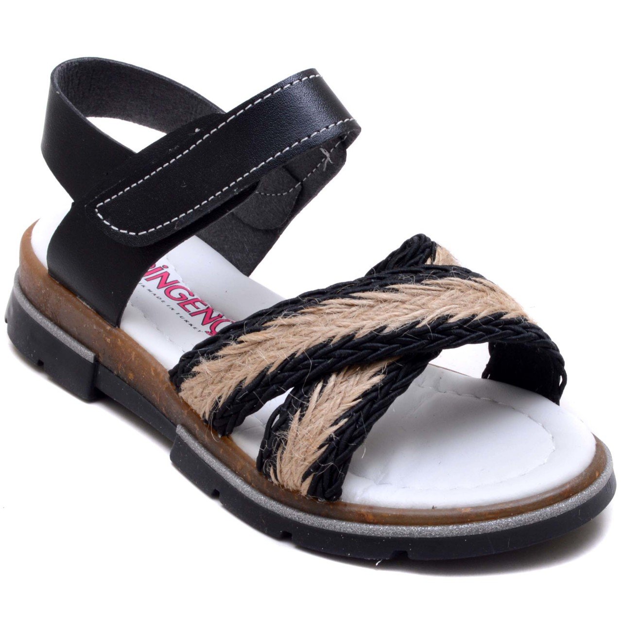 SG-873 Kız Çocuk Filet Sandalet - Siyah