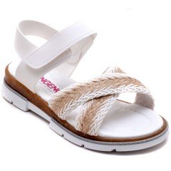 SG-873 Kız Çocuk Filet Sandalet - Beyaz