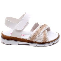 SG-873 Kız Çocuk Filet Sandalet - Beyaz