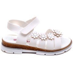 SG-877 Kız Çocuk Filet Sandalet - Beyaz