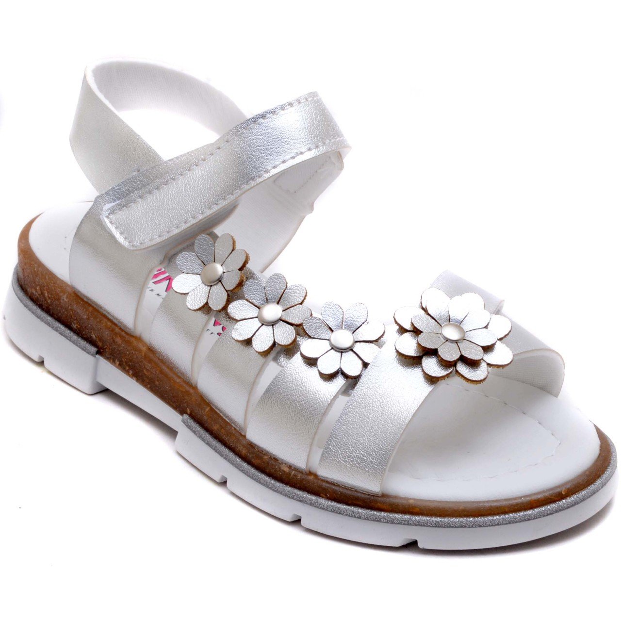 SG-877 Kız Çocuk Filet Sandalet - Gri