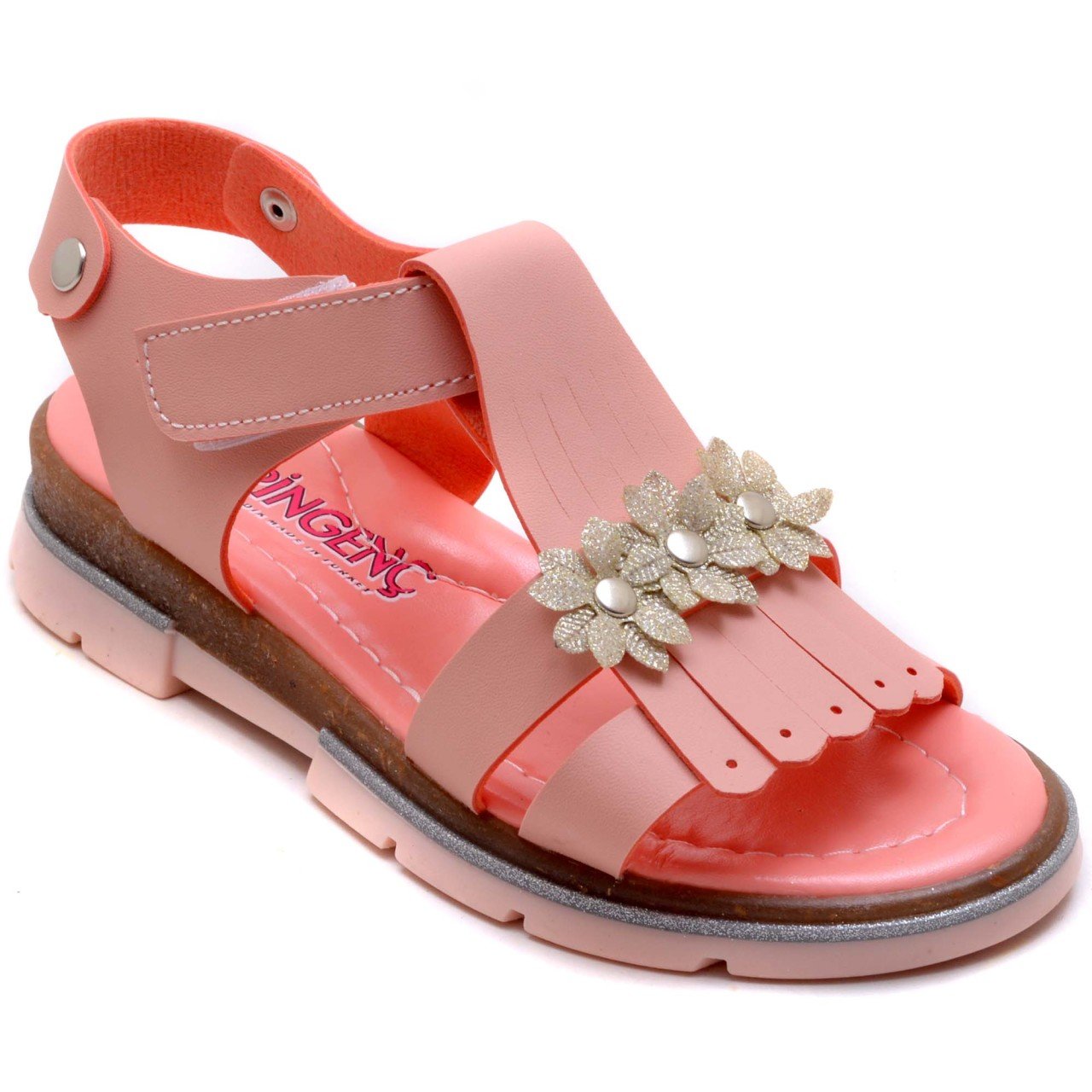 SG-879 Kız Çocuk Filet Sandalet - Yavruağzı