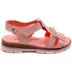 SG-879 Kız Çocuk Filet Sandalet - Yavruağzı
