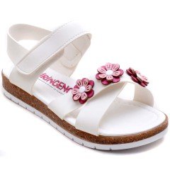 SG-881 Kız Çocuk Filet Sandalet - Beyaz