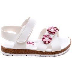 SG-881 Kız Çocuk Filet Sandalet - Beyaz