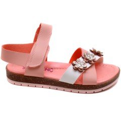 SG-881 Kız Çocuk Filet Sandalet - Yavruağzı
