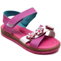SG-881 Kız Çocuk Filet Sandalet - Fuşya