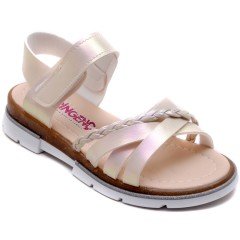 SG-883 Kız Çocuk Filet Sandalet - Krem