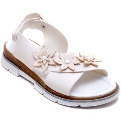SG-885 Kız Çocuk Filet Sandalet - Beyaz