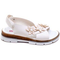 SG-885 Kız Çocuk Filet Sandalet - Beyaz