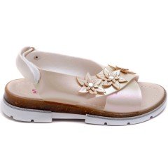 SG-885 Kız Çocuk Filet Sandalet - Krem