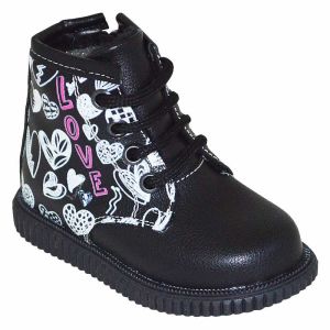 Desenli Bebe Botu - Siyah
