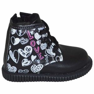 Desenli Bebe Botu - Siyah