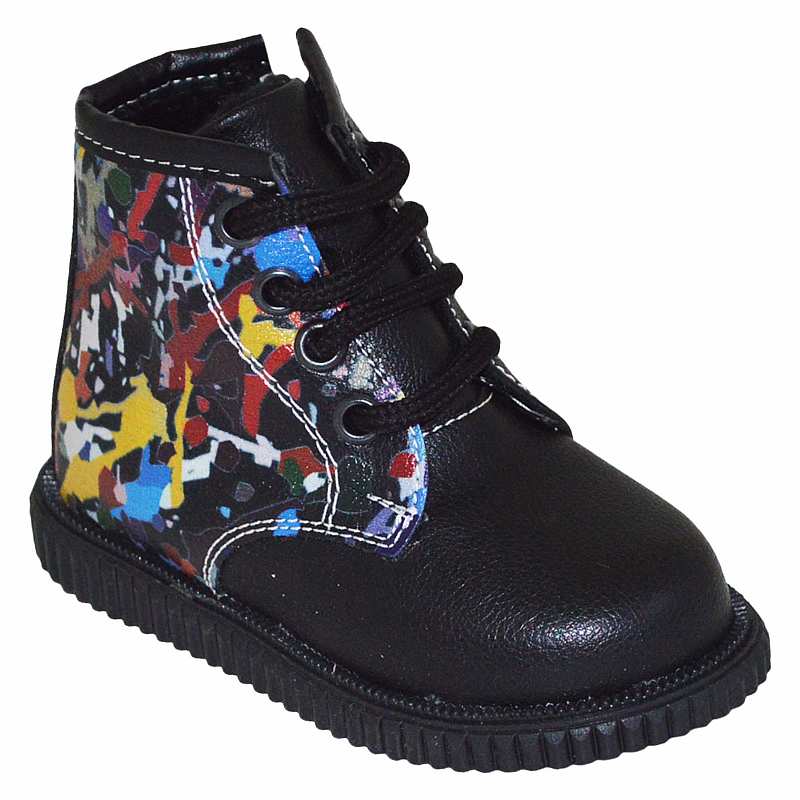 Desenli Bebe Botu - Siyah
