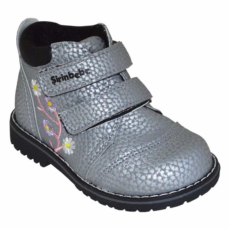 Desenli Bebe Botu - Gri