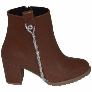 Kadın Stiletto Kışlık Bot  - Koyu Kahverengi