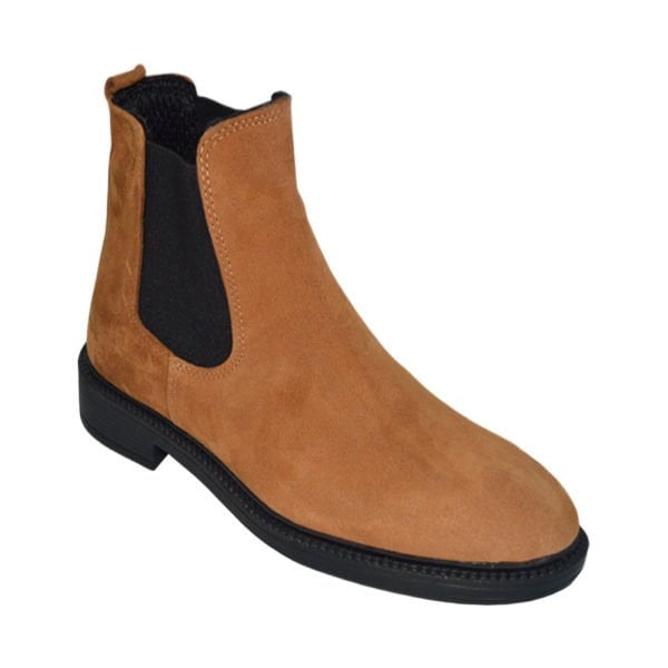 Erkek kışlık desenli bot - koyu bej rengi