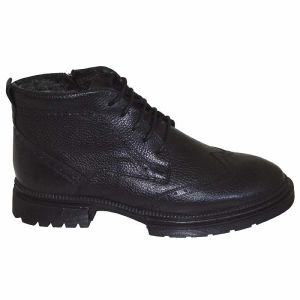 Erkek Klasik Kışlık Deri Bot - Siyah