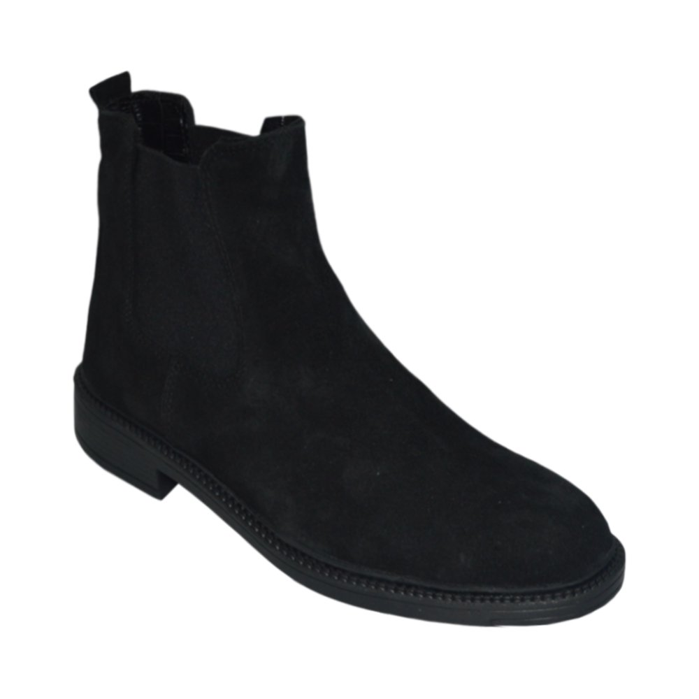 Erkek kışlık desenli süet bot - siyah