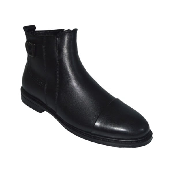 Erkek kışlık kısa desenli bot - siyah