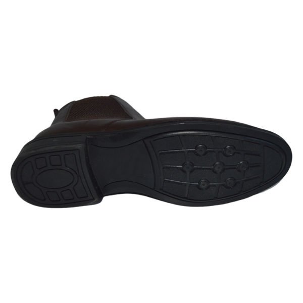 Erkek kışlık kısa desenli bot - koyu kahverengi