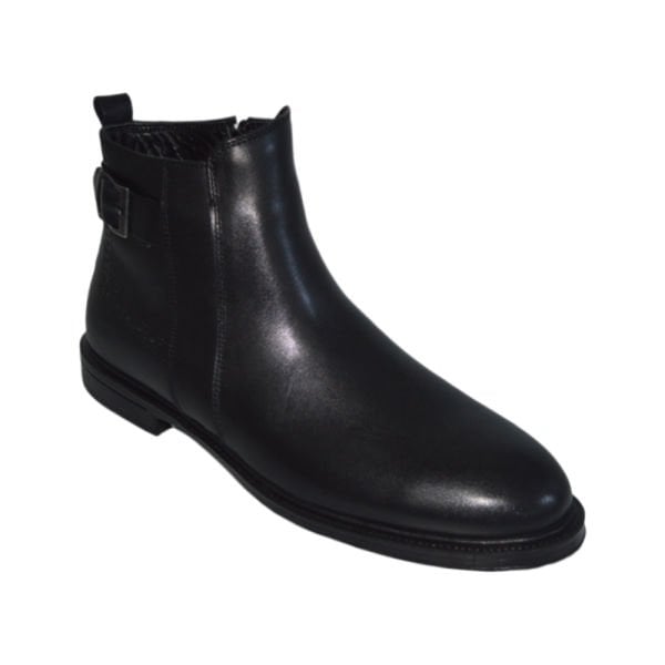 Erkek kışlık kısa desenli bot - siyah