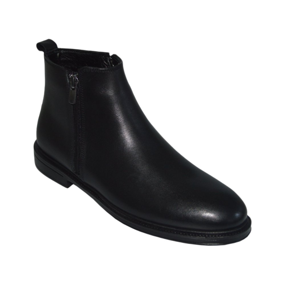 Erkek kışlık kısa desenli bot - siyah