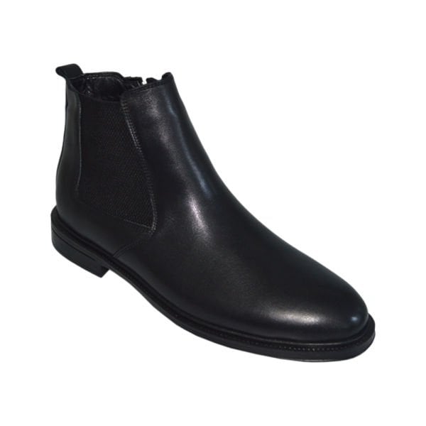 Erkek kışlık kısa desenli bot - siyah