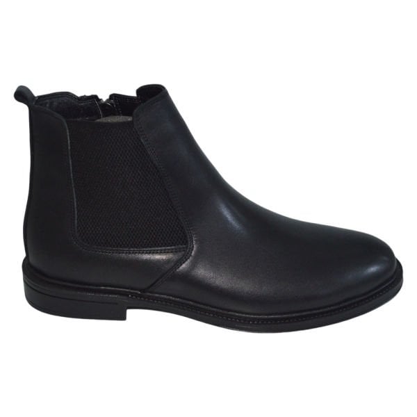 Erkek kışlık kısa desenli bot - siyah