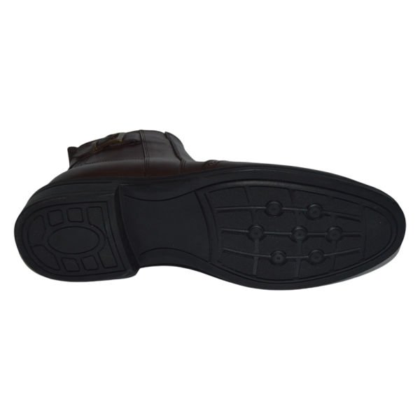 Erkek kışlık kısa desenli bot - koyu kahverengi