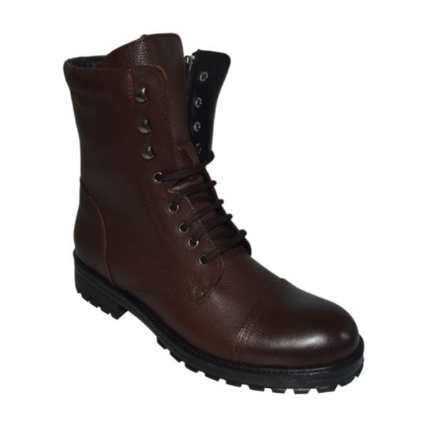 Erkek kışlık uzun desenli bot - kahverengi