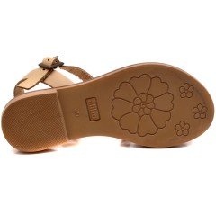 AB-7 Çiçekli Kız Filet Sandalet - Krem (Deri)