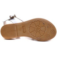 AB-7 Çiçekli Kız Filet Sandalet - Beyaz (Deri)