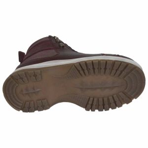 Filet Desenli Deri Bot - Bordo