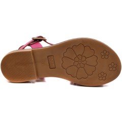 AB-11 Düz Kız Filet Sandalet - Pembe (Deri)