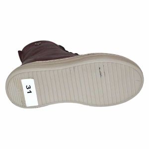 Filet Desenli Deri Bot - Bordo