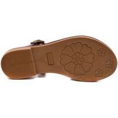 AB-11 Düz Kız Filet Sandalet - Lila (Deri)